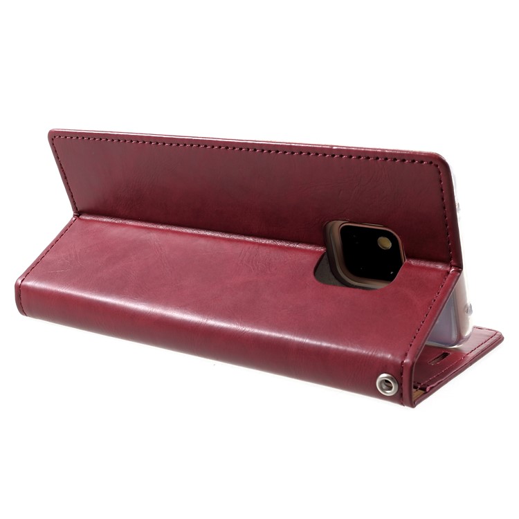MERCURY GOOSPERY Blue Moon Stand Leather Shell for Huawei Mate 20 Pro - Wine Red-5
