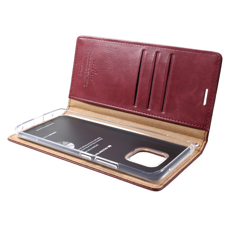 MERCURY GOOSPERY Blue Moon Stand Leather Shell for Huawei Mate 20 Pro - Wine Red-6