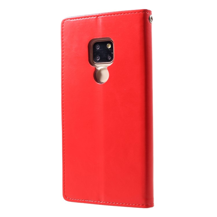 MERCURY GOOSPERY Blue Moon Wallet Leather Case for Huawei Mate 20 - Red-2