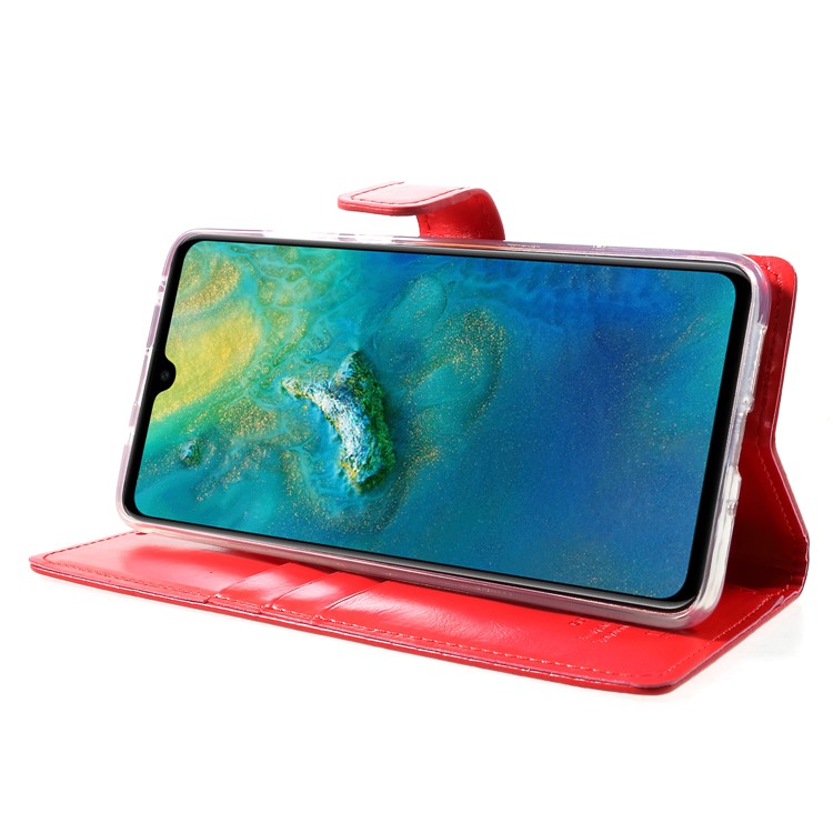 MERCURY GOOSPERY Blue Moon Wallet Leather Case for Huawei Mate 20 - Red-4