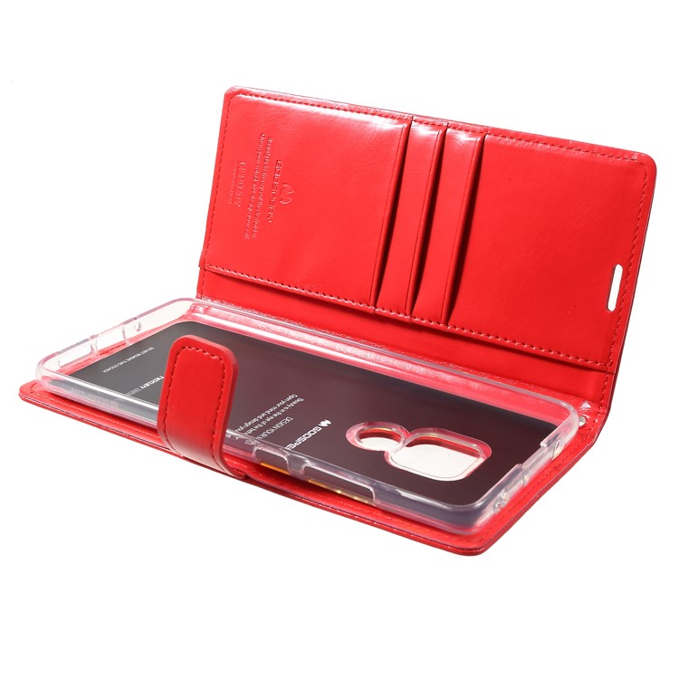 MERCURY GOOSPERY Blue Moon Wallet Leather Case for Huawei Mate 20 - Red-6
