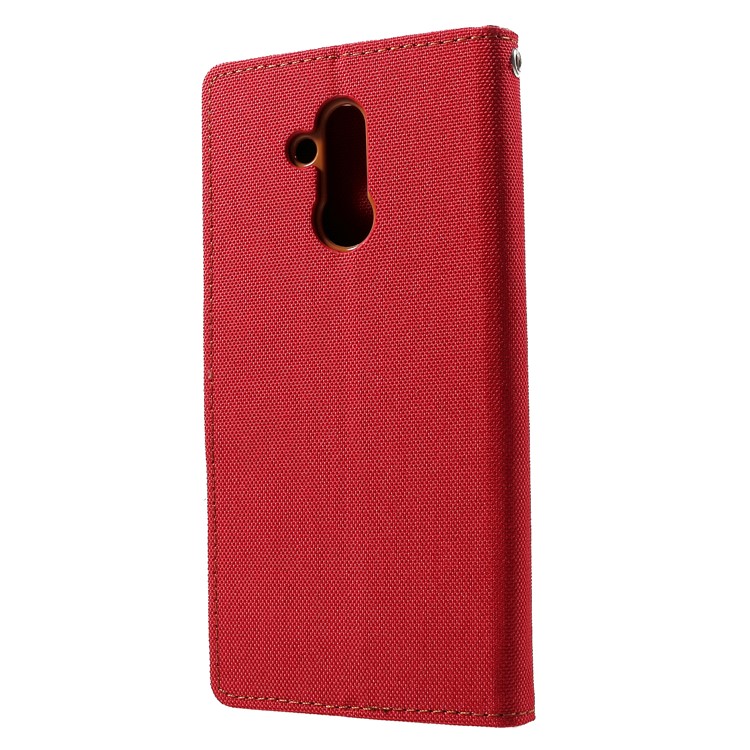 MERCURY GOOSPERY Canvas Leather Wallet Case for Huawei Mate 20 Lite - Red-2