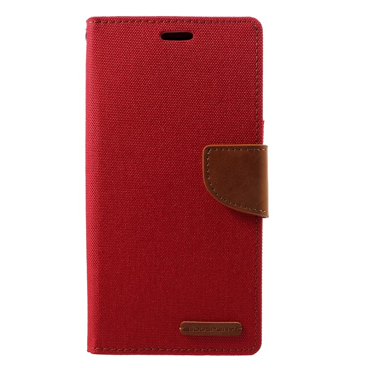 MERCURY GOOSPERY Canvas Leather Wallet Case for Huawei Mate 20 Lite - Red-3