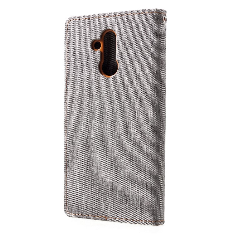 MERCURY GOOSPERY Canvas Leather Wallet Phone Case for Huawei Mate 20 Lite - Grey-2