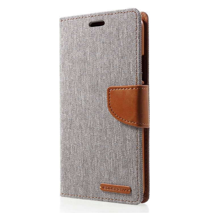 MERCURY GOOSPERY Canvas Leather Wallet Phone Case for Huawei Mate 20 Lite - Grey-3