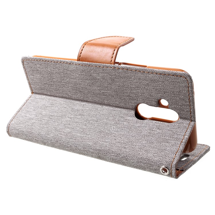 MERCURY GOOSPERY Canvas Leather Wallet Phone Case for Huawei Mate 20 Lite - Grey-4