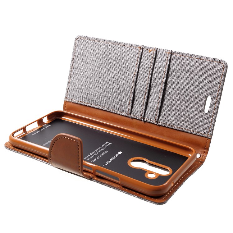 MERCURY GOOSPERY Canvas Leather Wallet Phone Case for Huawei Mate 20 Lite - Grey-5