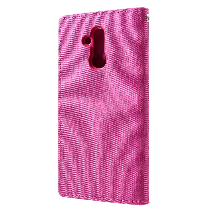MERCURY GOOSPERY Canvas Leather Wallet Cover Shell Case for Huawei Mate 20 Lite - Rose-2
