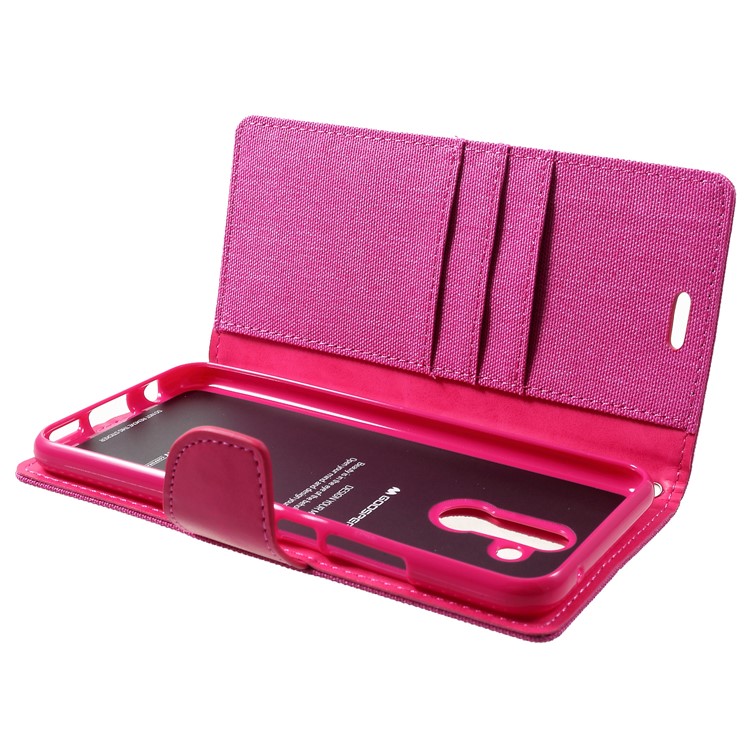 MERCURY GOOSPERY Canvas Leather Wallet Cover Shell Case for Huawei Mate 20 Lite - Rose-5