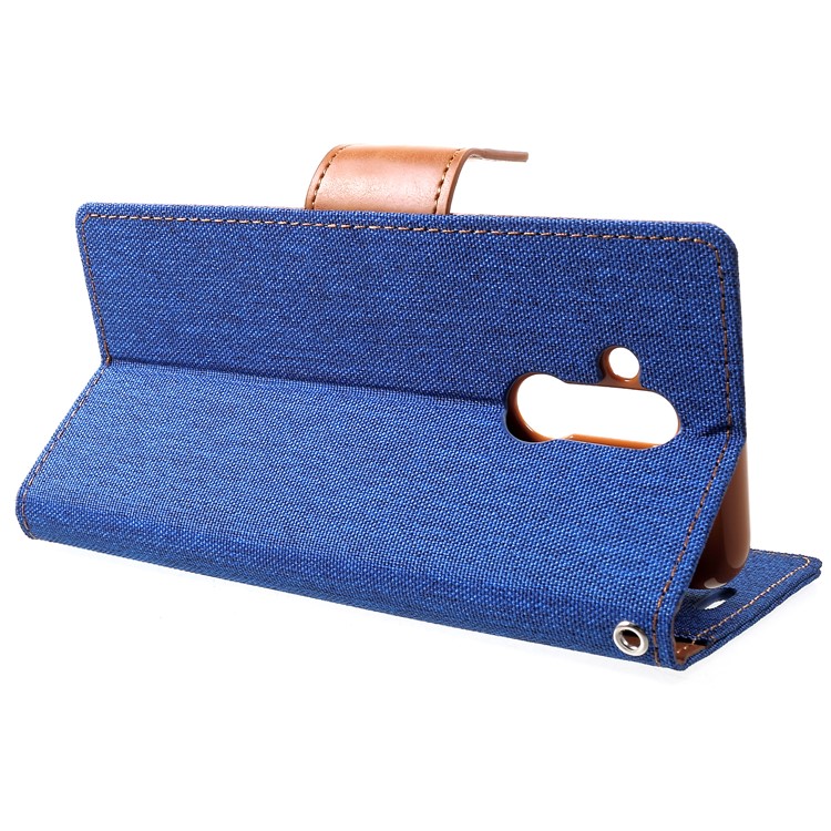 MERCURY GOOSPERY Canvas Leather Stand Case with Card Slots for Huawei Mate 20 Lite - Baby Blue-4