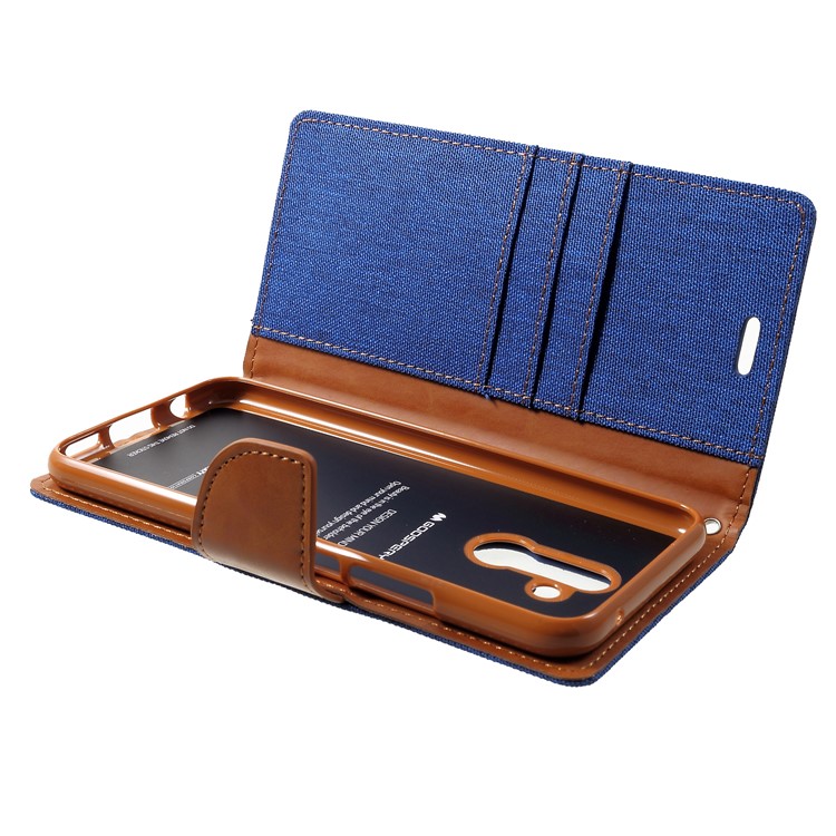 MERCURY GOOSPERY Canvas Leather Stand Case with Card Slots for Huawei Mate 20 Lite - Baby Blue-5
