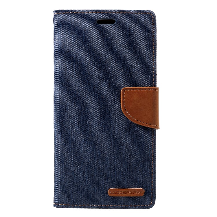 MERCURY GOOSPERY Canvas Leather Stand Cover with Card Slots for Huawei Mate 20 Lite - Dark Blue-1
