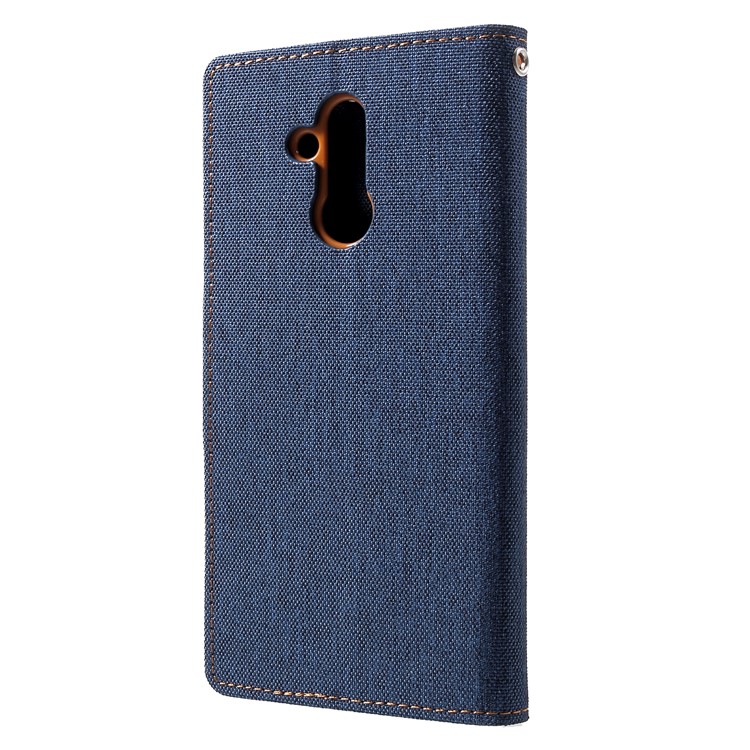 MERCURY GOOSPERY Canvas Leather Stand Cover with Card Slots for Huawei Mate 20 Lite - Dark Blue-2