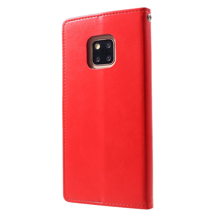 MERCURY GOOSPERY Blue Moon Wallet Leather Case for Huawei Mate 20 Pro - Red-2