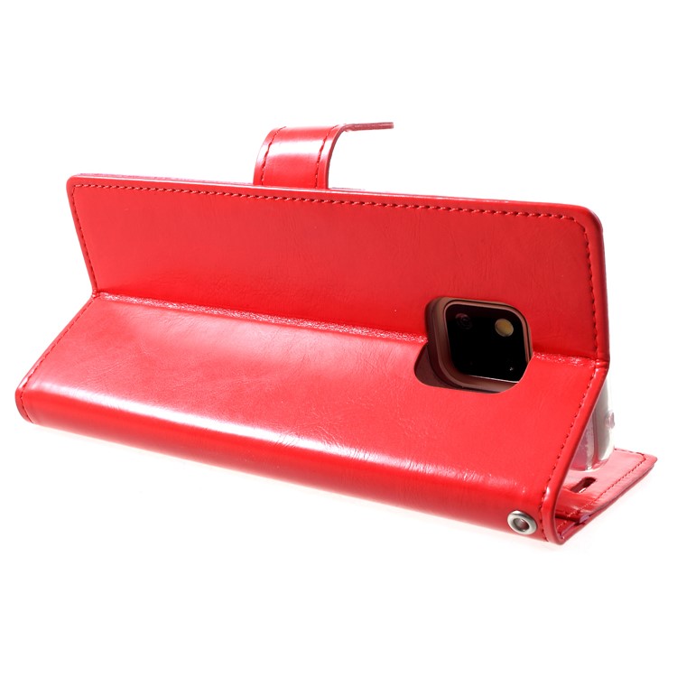MERCURY GOOSPERY Blue Moon Wallet Leather Case for Huawei Mate 20 Pro - Red-5