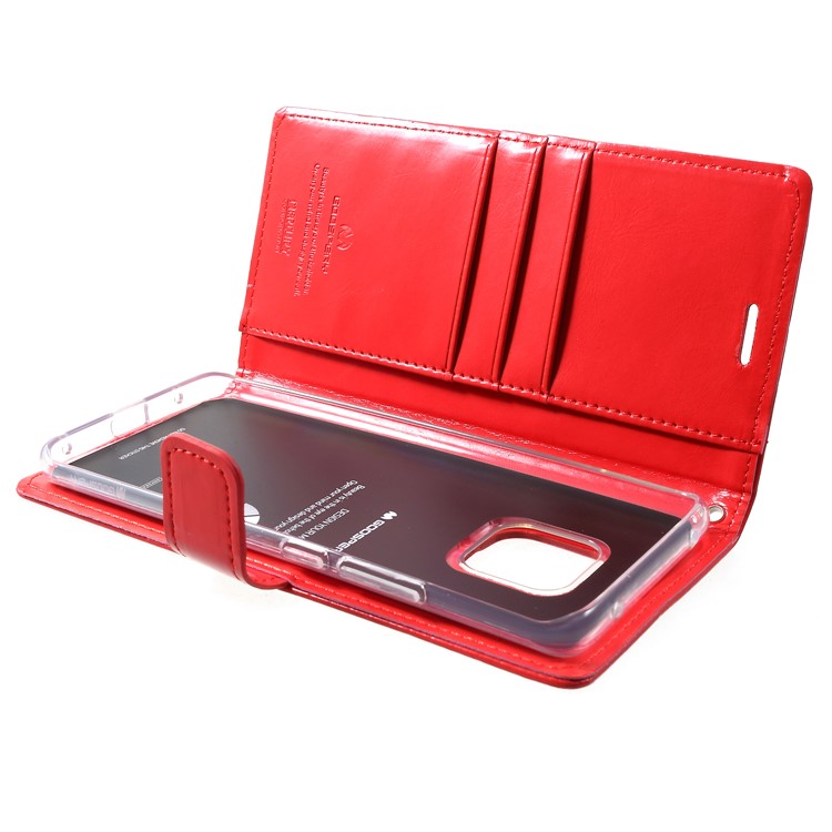 MERCURY GOOSPERY Blue Moon Wallet Leather Case for Huawei Mate 20 Pro - Red-6