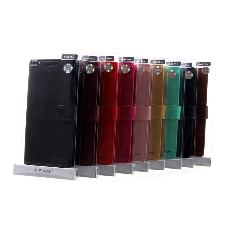 MERCURY GOOSPERY Blue Moon Wallet Leather Case for Huawei Mate 20 Pro - Red-7