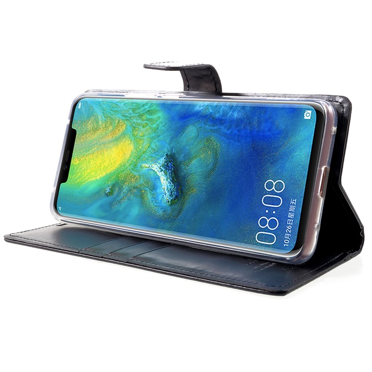 MERCURY GOOSPERY Blue Moon Wallet Leather Cover for Huawei Mate 20 Pro - Black-4