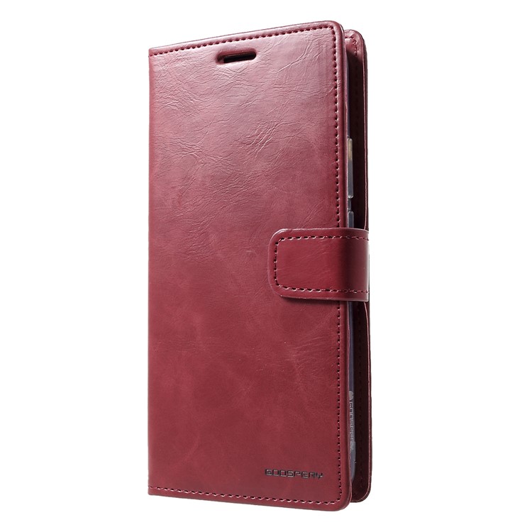 MERCURY GOOSPERY Blue Moon Wallet Leather Shell for Huawei Mate 20 Pro - Wine Red-3