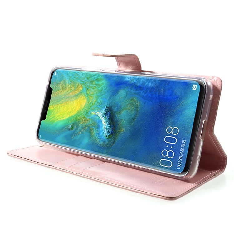 MERCURY GOOSPERY Funda Con Forma De Celular Con Tapa Azul Y Piel Para Huawei Mate 20 Pro - Oro Rosa-4