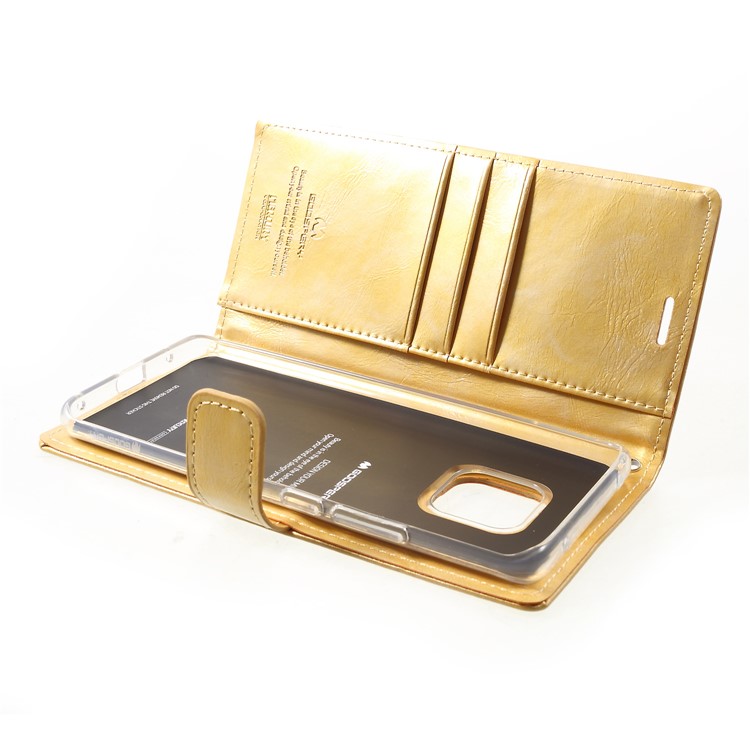 MERCURY GOOSPERY Blue Moon Wallet Leather Cell Phone Cover for Huawei Mate 20 Pro - Gold-6
