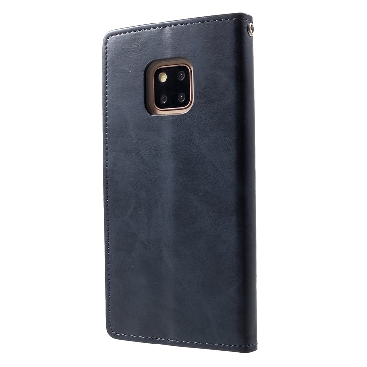 MERCURY GOOSPERY Blue Moon Wallet Leather Protective Cover for Huawei Mate 20 Pro - Dark Blue-2