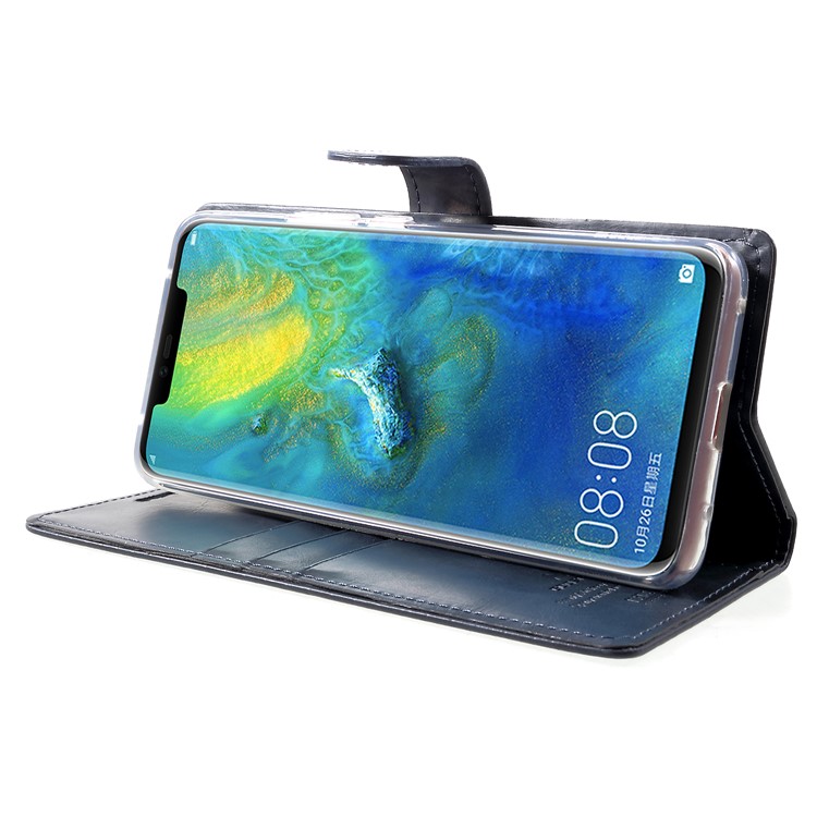 MERCURY GOOSPERY Blue Moon Wallet Leather Protective Cover for Huawei Mate 20 Pro - Dark Blue-4