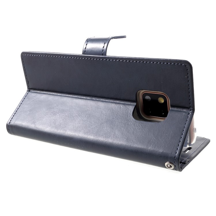 MERCURY GOOSPERY Blue Moon Wallet Leather Protective Cover for Huawei Mate 20 Pro - Dark Blue-5