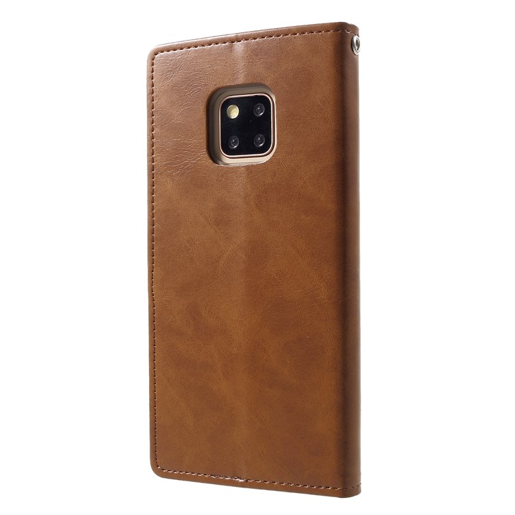 MERCURY GOOSPERY Blue Moon Wallet Leather Protective Shell for Huawei Mate 20 Pro - Coffee-2