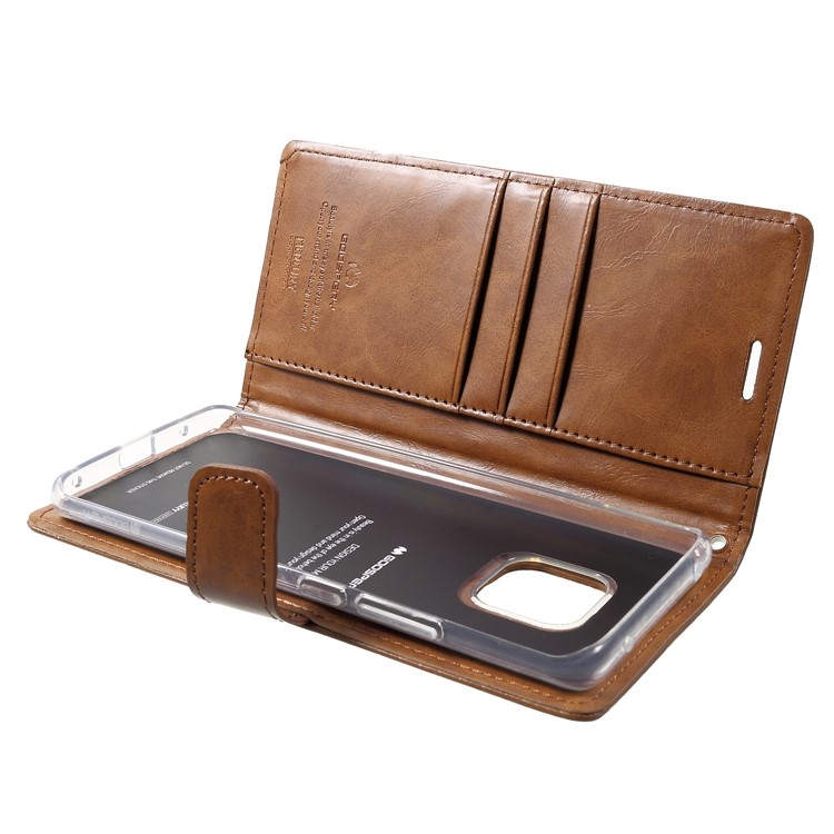 MERCURY GOOSPERY Blue Moon Wallet Leather Protective Shell for Huawei Mate 20 Pro - Coffee-6