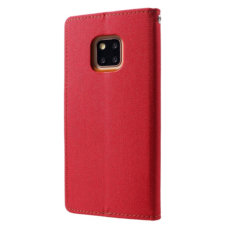 MERCURY GOOSPERY Canvas Leather Wallet Case for Huawei Mate 20 Pro - Red-2