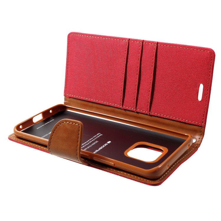 MERCURY GOOSPERY Canvas Leather Wallet Case for Huawei Mate 20 Pro - Red-6
