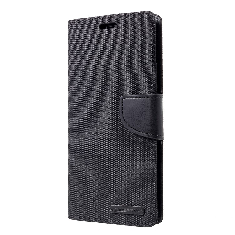 MERCURY GOOSPERY Canvas Leather Wallet Cover for Huawei Mate 20 Pro - Black-3