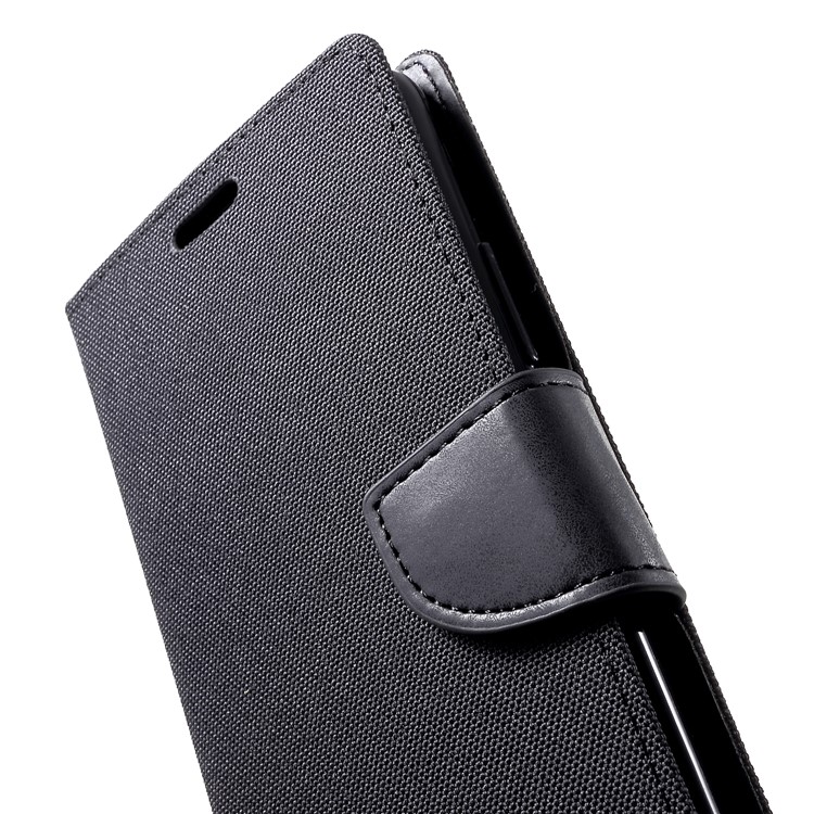 MERCURY GOOSPERY Canvas Leather Wallet Cover for Huawei Mate 20 Pro - Black-7