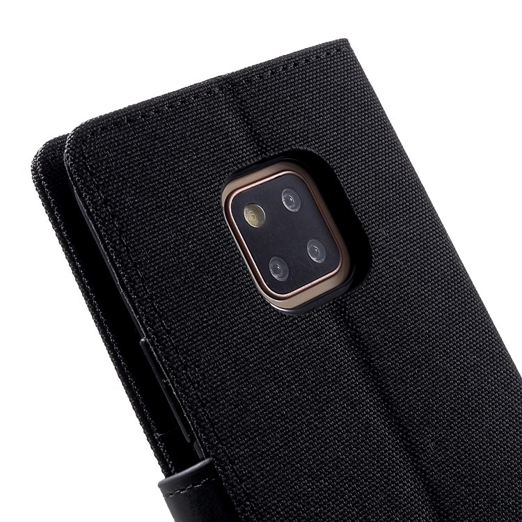 MERCURY GOOSPERY Canvas Leather Wallet Cover for Huawei Mate 20 Pro - Black-8
