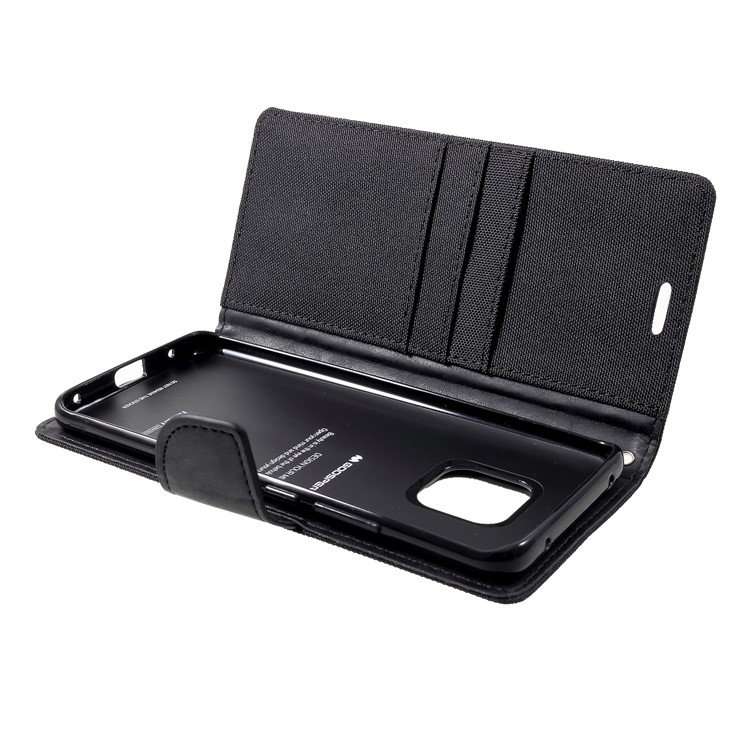 MERCURY GOOSPERY Canvas Leather Wallet Cover for Huawei Mate 20 Pro - Black-9