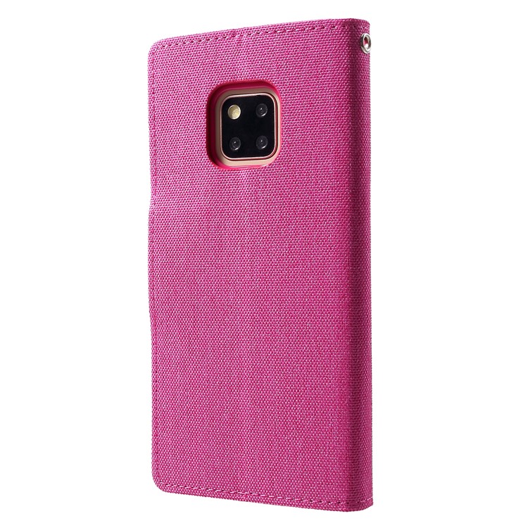 MERCURY GOOSPERY Canvas Leather Wallet Stand Case for Huawei Mate 20 Pro - Rose-2
