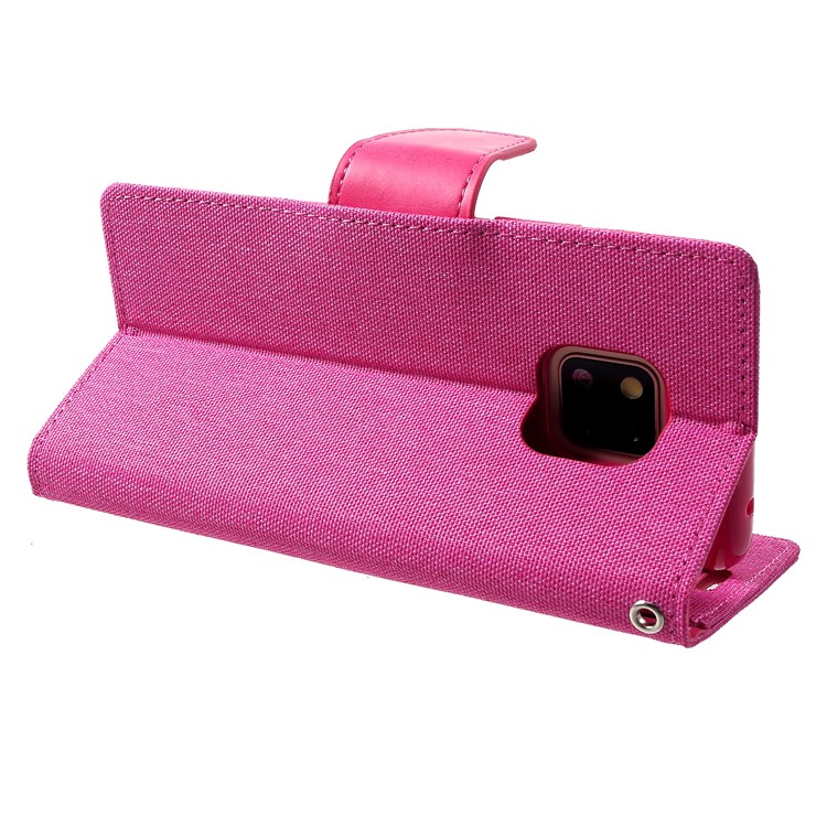 MERCURY GOOSPERY Canvas Leather Wallet Stand Case for Huawei Mate 20 Pro - Rose-5