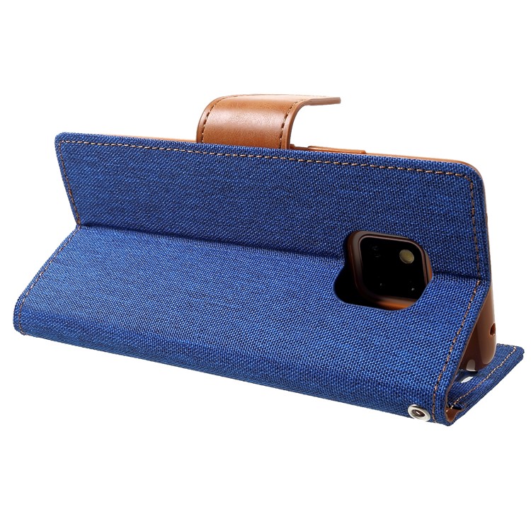 MERCURY GOOSPERY Canvas Leather Stand Case with Card Slots for Huawei Mate 20 Pro - Baby Blue-5