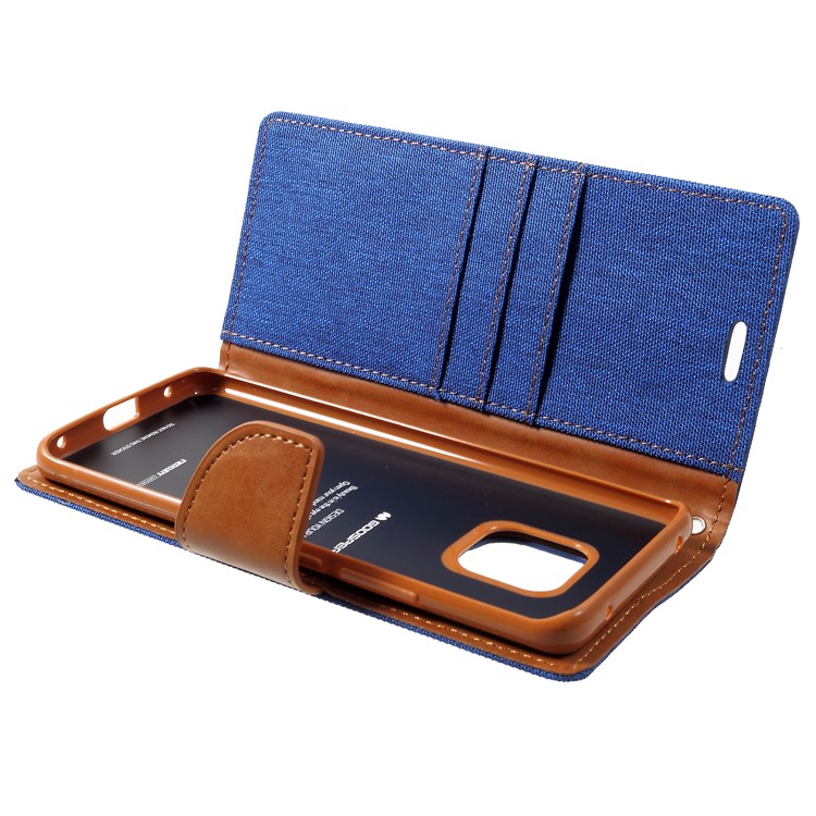 MERCURY GOOSPERY Canvas Leather Stand Case with Card Slots for Huawei Mate 20 Pro - Baby Blue-6