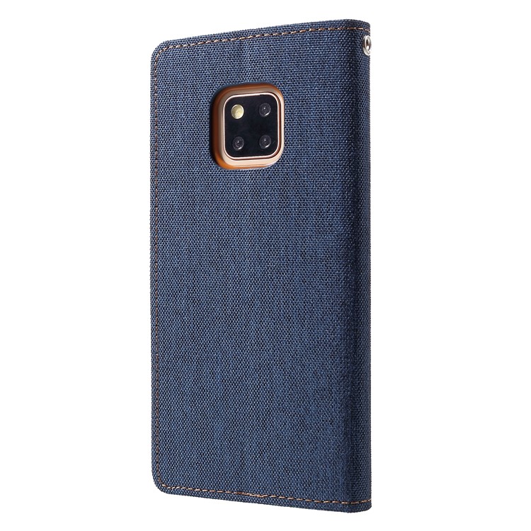 MERCURY GOOSPERY Canvas Leather Stand Cover with Card Slots for Huawei Mate 20 Pro - Dark Blue-2