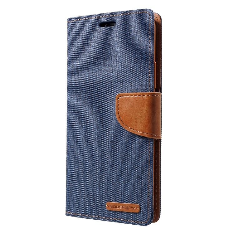 MERCURY GOOSPERY Canvas Leather Stand Cover with Card Slots for Huawei Mate 20 Pro - Dark Blue-3