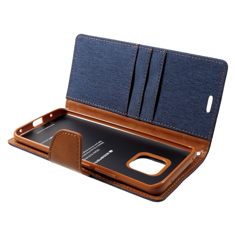 MERCURY GOOSPERY Canvas Leather Stand Cover with Card Slots for Huawei Mate 20 Pro - Dark Blue-6