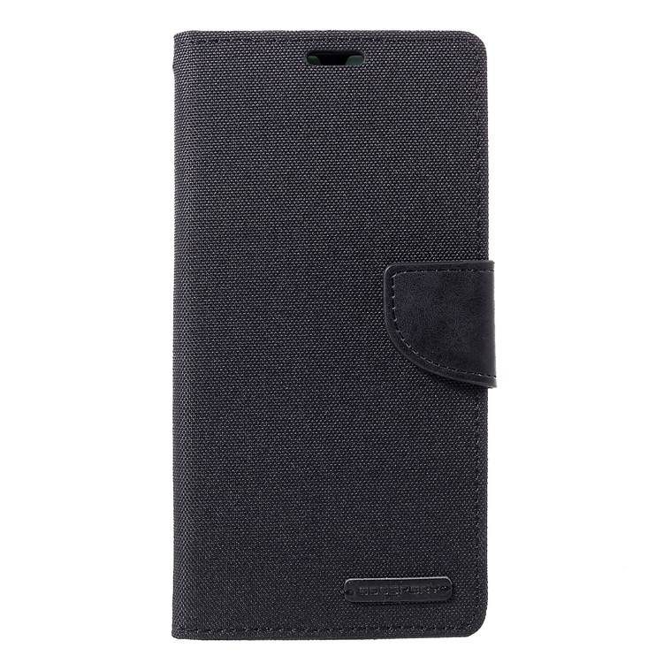 MERCURY GOOSPERY Canvas Diary Leather Stand Cover for Huawei Mate 20 - Black-1