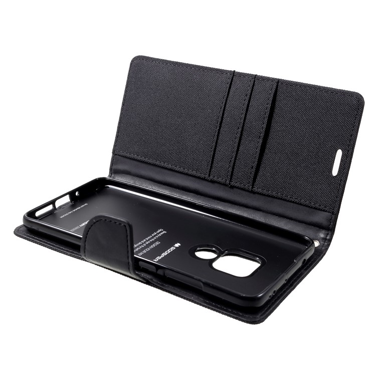 MERCURY GOOSPERY Canvas Diary Leather Stand Cover for Huawei Mate 20 - Black-10