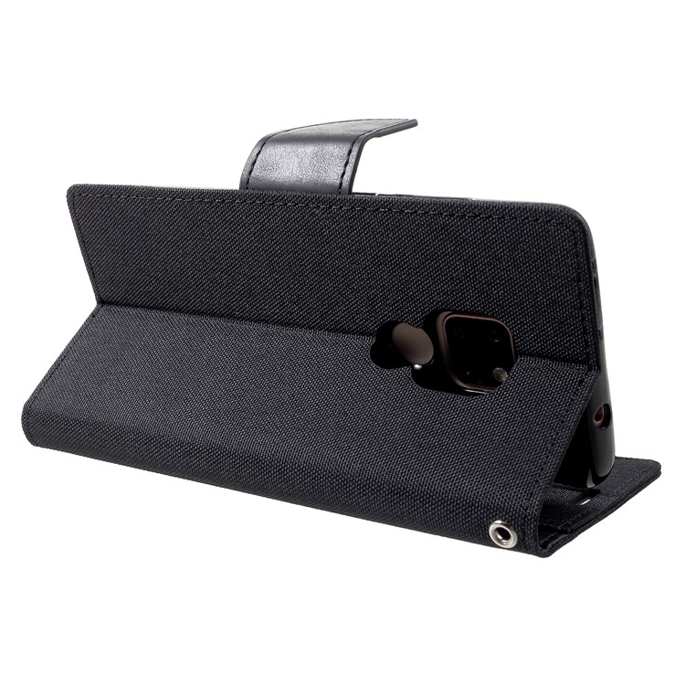 MERCURY GOOSPERY Canvas Diary Leather Stand Cover for Huawei Mate 20 - Black-5