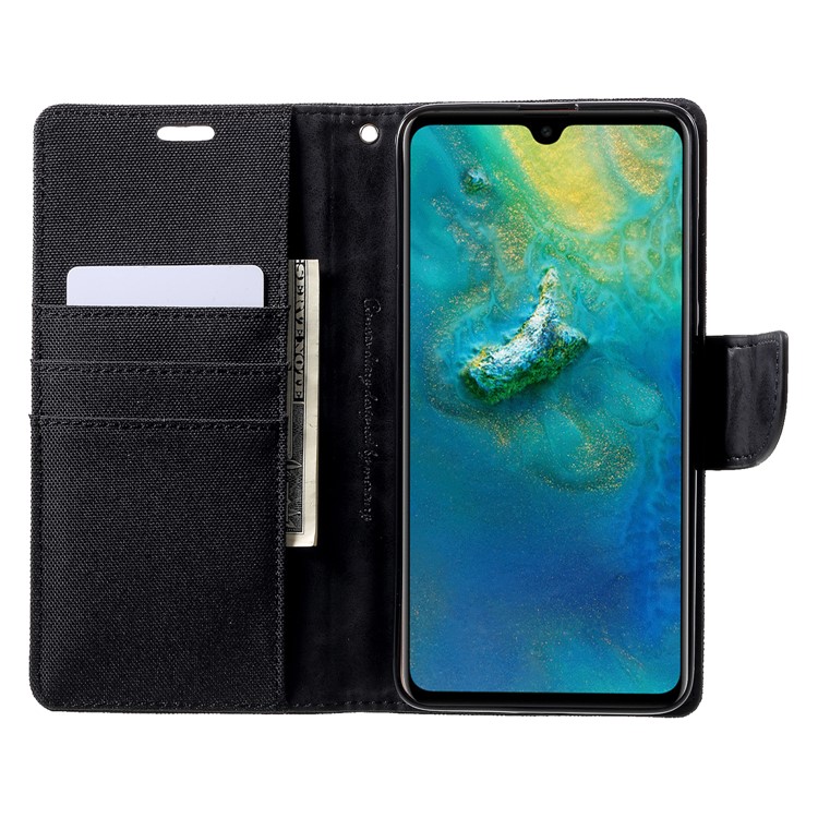 MERCURY GOOSPERY Canvas Diary Leather Stand Cover for Huawei Mate 20 - Black-6