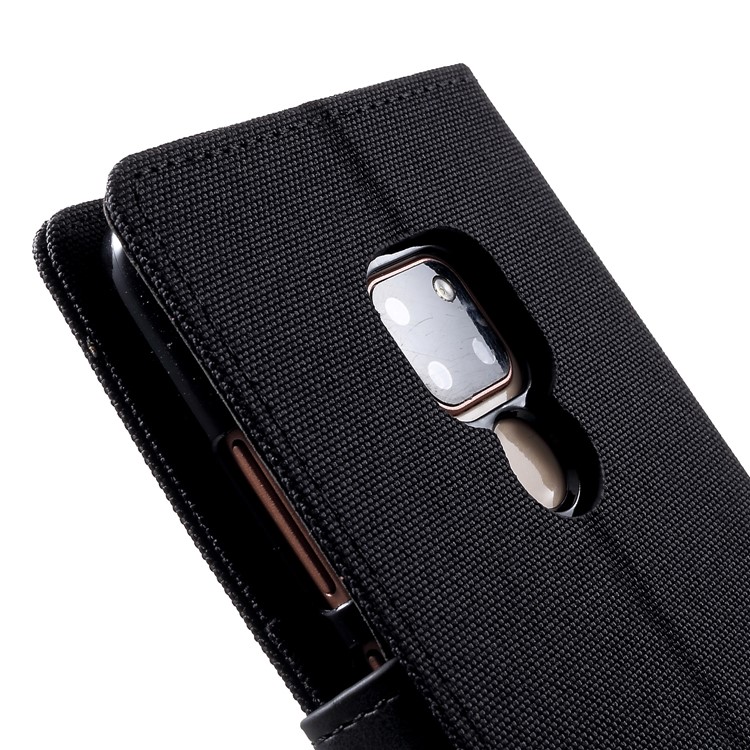 MERCURY GOOSPERY Canvas Diary Leather Stand Cover for Huawei Mate 20 - Black-9