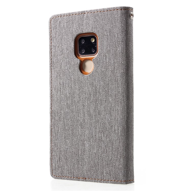MERCURY GOOSPERY Canvas Diary Leather Phone Shell for Huawei Mate 20 - Grey-2