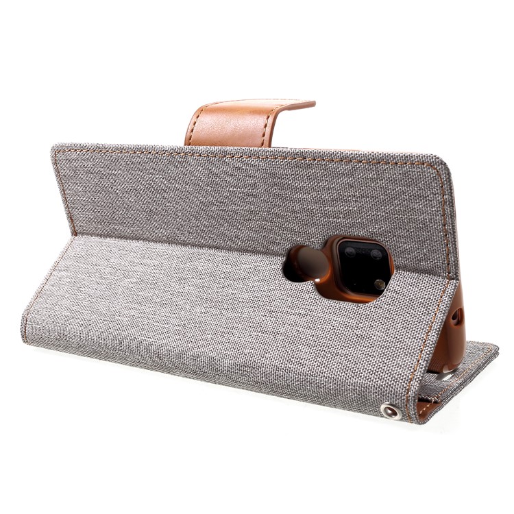 MERCURY GOOSPERY Canvas Diary Leather Phone Shell for Huawei Mate 20 - Grey-5